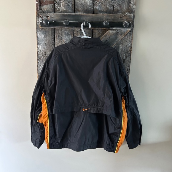 Men's Vintage Nike Light Weight Full Zipper Jacket Black w/Orange & Yellow - Picture 2 of 6